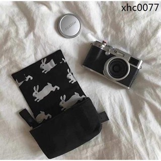 熱銷· 韓國ins可愛兔子收納新款相機包相機黑色印花保護包