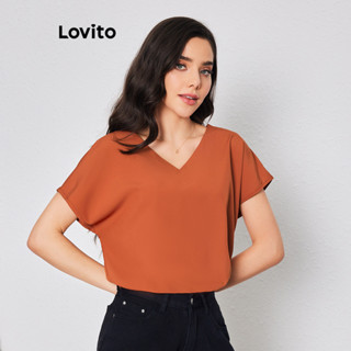 Lovito 女款休閒素色基本款襯衫 LBL08031(多色的）