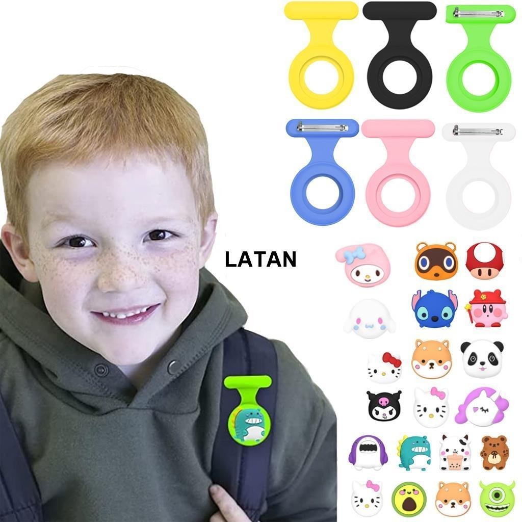LATAN-Apple Airtag兒童隱藏式保護,Air tags外殼胸針別針比手鍊便攜,項鍊,錶帶,腕帶 GPS 標