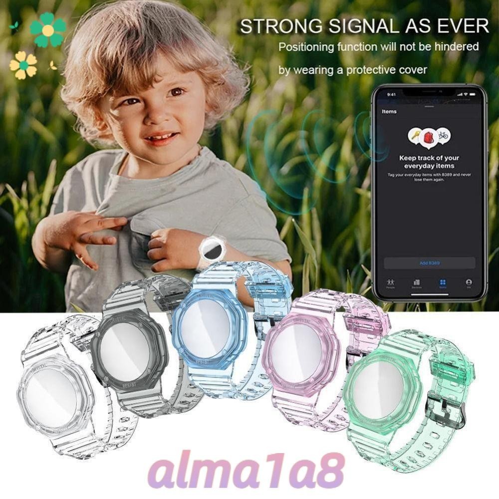 ALMA1A8兒童手錶帶,TPU透明兒童GPS手鐲,通用重量輕腕帶兒童手錶手鐲