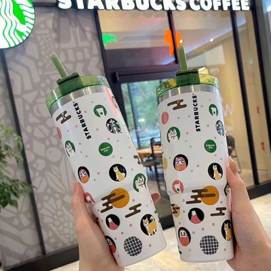 【現貨】 STARBUCKS 保溫杯 咖啡杯 900ML大容量 304不鏽鋼水杯 吸管保溫杯 高顏值禮品杯 創意保溫杯