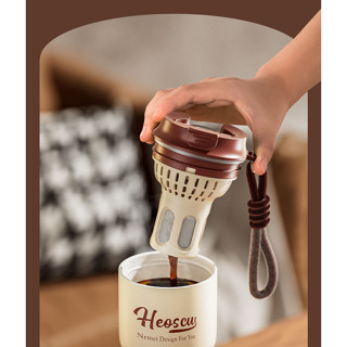 咖啡保溫杯陶瓷內膽女生高顏值便攜隨行茶水分離
