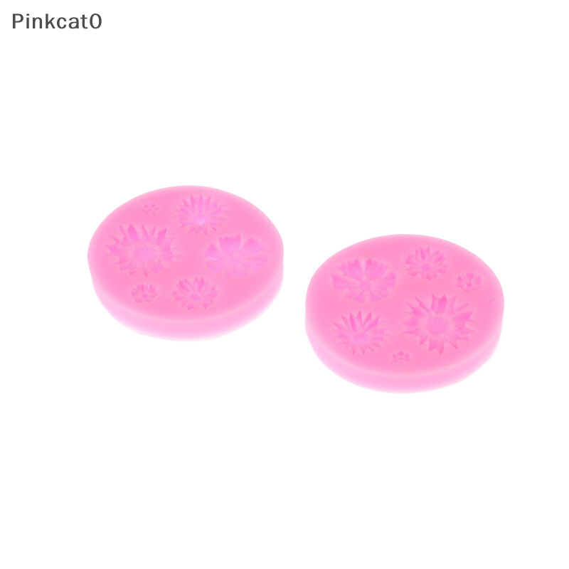 Pinkcat0 3D向日葵綻放矽膠模具DIY花卉軟糖烘焙蛋糕餅乾形狀果凍糖果巧克力肥皂糖裝飾模具TW