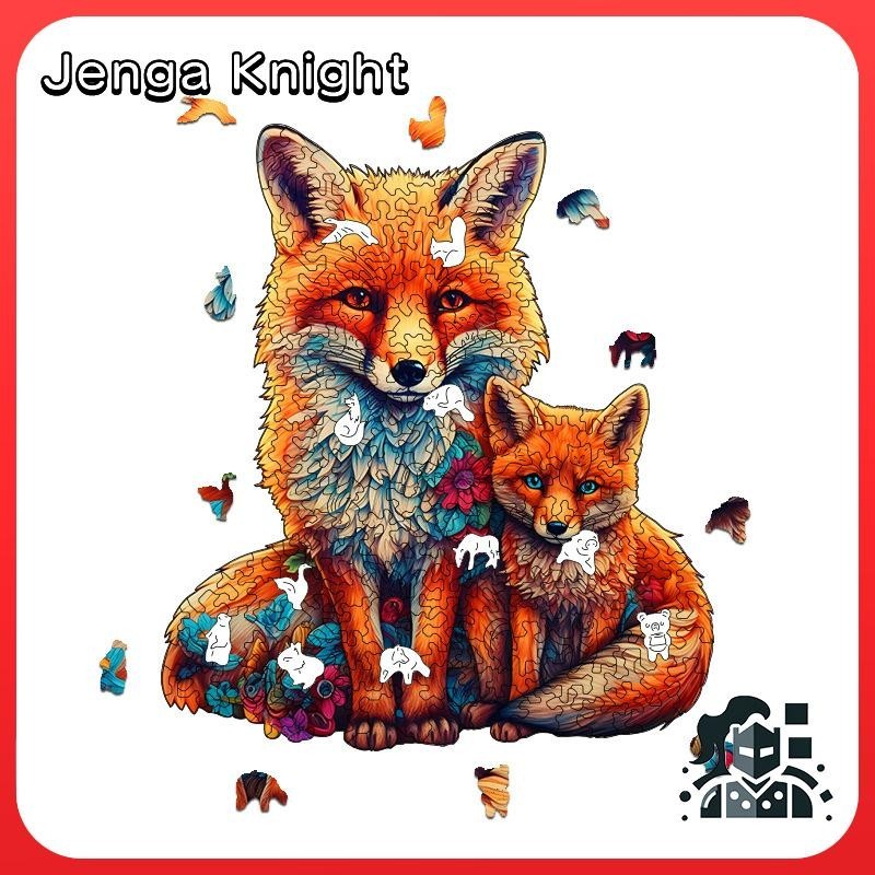 【Jenga Knight】狐狸拼圖兒童玩具拼圖玩具不規則3D立體玩具
