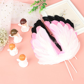 Lifestyle3> 天使羽毛翼旗蛋糕裝飾婚禮生日派對蛋糕頂部裝飾全新