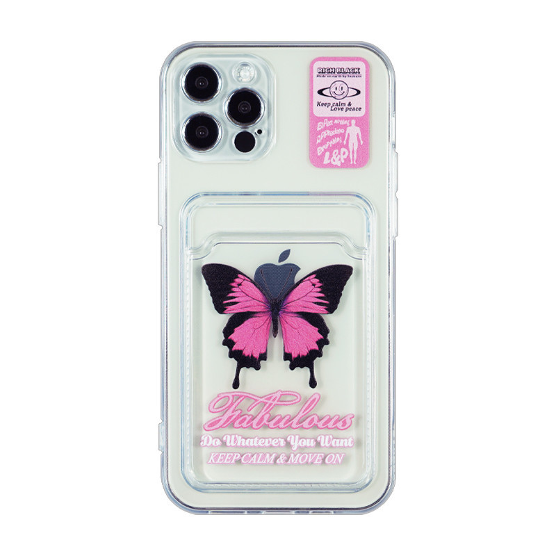 RichBlack原創設計蝴蝶圖案卡套手機殼 適用於蘋果iPhone14ProMax