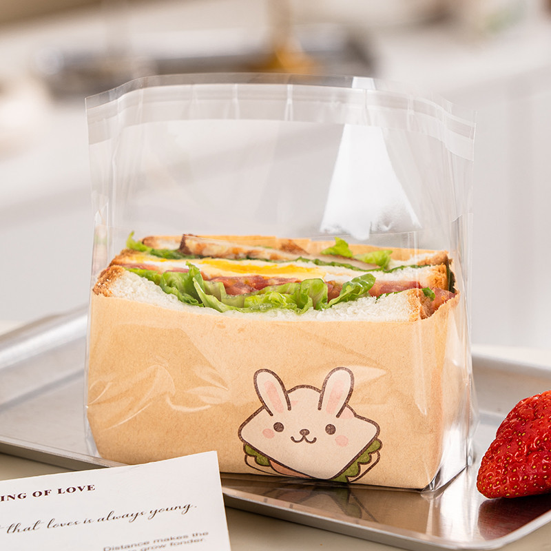 【現貨】【三明治包裝紙】英國 三明治的包裝袋紙 家用 食品級 自製漢堡 防油紙 透明塑膠 打包 袋子