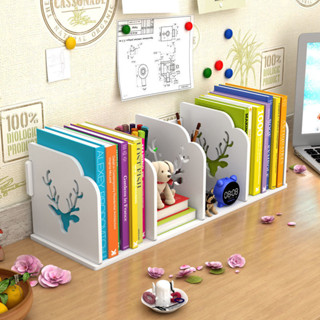 『書立架』現貨 桌面小 書架 學生書立簡易桌上 置物架 兒童書桌辦公收納盒卡通小書櫃