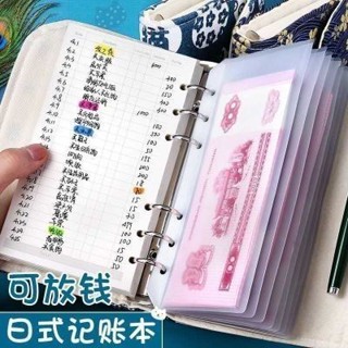 隔日到貨記賬本 日式家庭多功能理財活頁夾 活頁夾鏈袋 活頁本 理財收納本 學生筆記本 活頁簿 鈔票收納 理財記帳本
