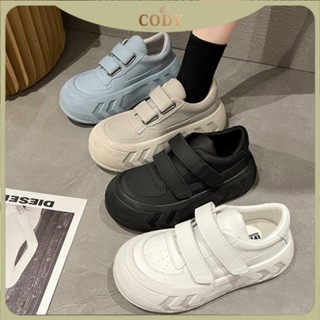 【 Cody生活舘】小紅書推薦醜萌麵包小白鞋女新款韓版鬆糕鞋百搭魔術貼運動休閒鞋