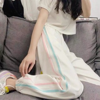 愛依依 九分褲 束腳褲 運動褲 S-3XL夏季燈籠衛褲小個子顯瘦白色休閒褲-2104.