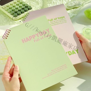 #臺灣發出#【品牌好評667.5萬+條】三年二班HAPPYDAY斜角綫圈本學生高顔值筆記本本子記事本日記本