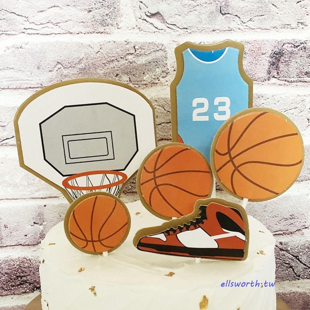 ELLSWORTH蛋糕蓋運動鞋籃球生日快樂主題運動派對用品禮品蛋糕裝飾