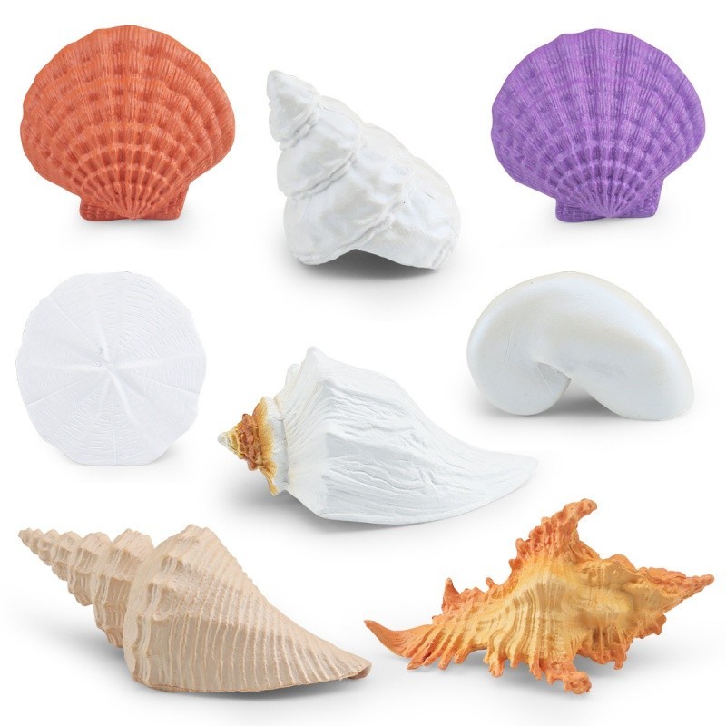 仿真玩具海洋貝殼模型 扇貝鸚鵡螺海螺裝飾擺件
