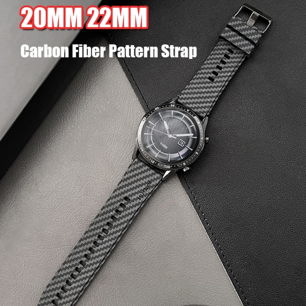 22/20 毫米碳纖維圖案錶帶矽膠 Gt2 Pro 錶帶適用於華為手錶 GT4/GT3 GT 2 46 毫米 Pro 錶