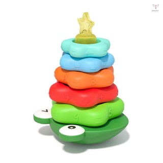 Uurig)彩色堆疊益智玩具塑料堆疊環嬰兒玩具、嬰幼兒堆疊學習玩具