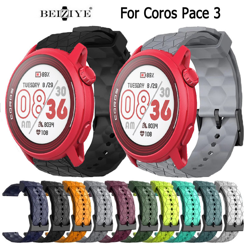 Coros Pace 3 frontier 經典矽膠錶帶適用於 amazfit 獵豹足球圖案運動錶帶手鍊前沿經典智能手錶