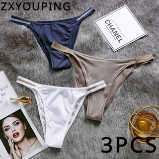 Zxyouping 1/3 件女士丁字褲冰絲 S-XL
