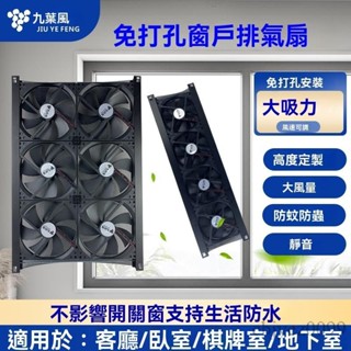 【開立發票】免運 免打孔窗戶排氣扇 衛生間窗式新風機 推拉式換氣扇 廚房免安裝排風扇