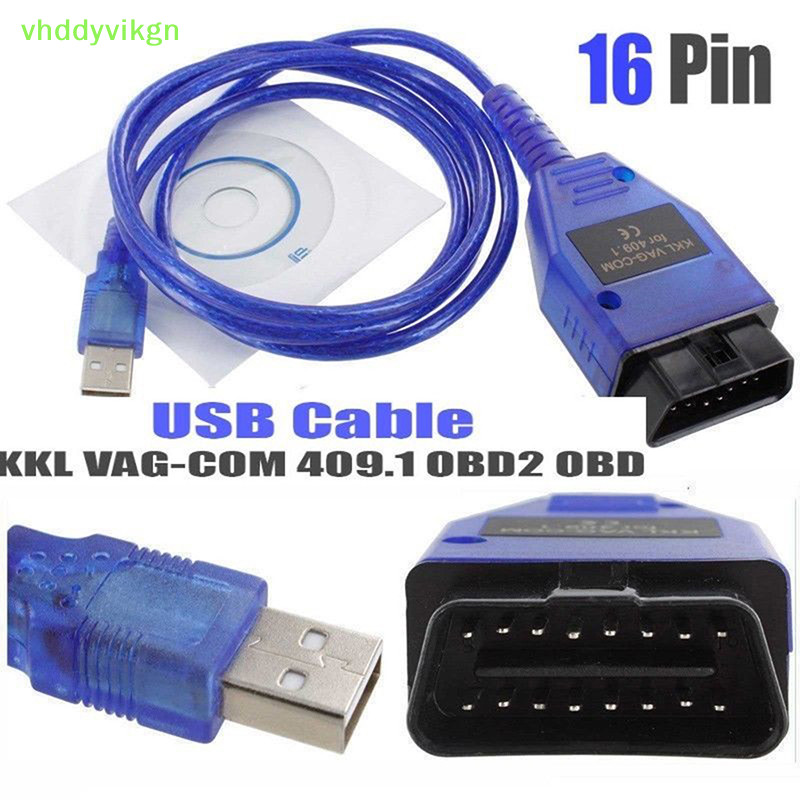 Vhdd USB 數據線 KKL VAG-COM 409.1 OBD2 OBD 診斷掃描儀 VCDS 大眾/奧迪/座椅