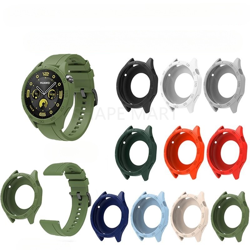 適用於華為GT4保護殼矽膠錶帶 Watch GT4 46mm保護套