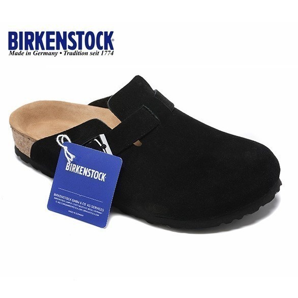 BIRKENSTOCK 勃肯包頭軟木拖鞋男女同款時尚麂皮半包鞋波士頓系列