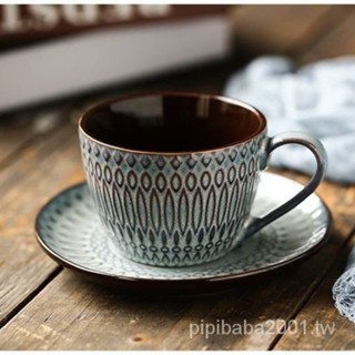 咖啡杯子歐式奢華復古拿鐵杯拉花馬克杯家用咖啡杯帶碟早餐牛奶杯