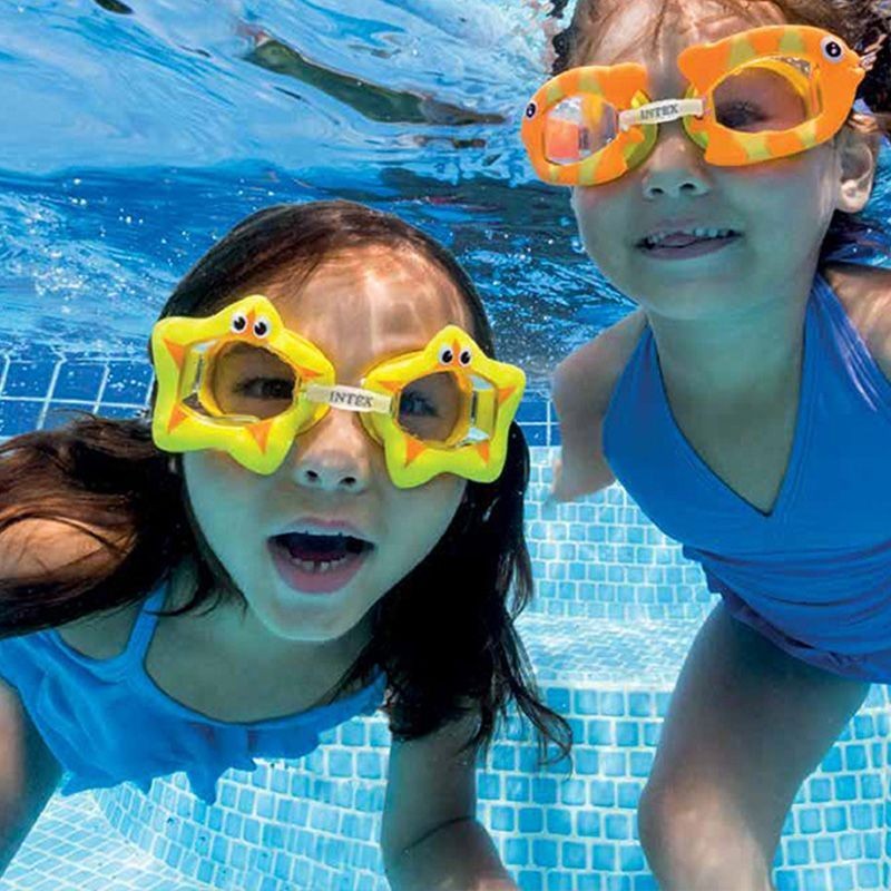 矽膠可愛蛙鏡游泳鏡兒童游泳泳鏡動物護目鏡INTEX 潛水鏡青少年