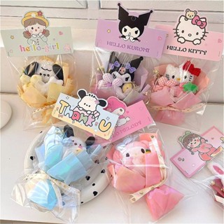 三麗鷗 Hello Kitty 迷你花束可愛卡通毛絨公仔花肉桂卷 Kuromi My Melody 玩具花童和兒童節日禮