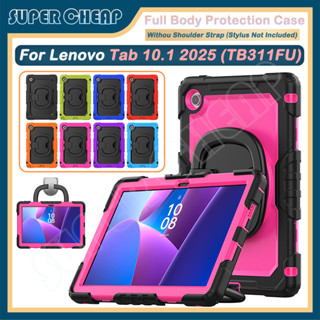 LENOVO 適用於聯想 Tab 10.1 2025 TB311FU TB311XU 360° 旋轉手柄支架蓋重型防震外