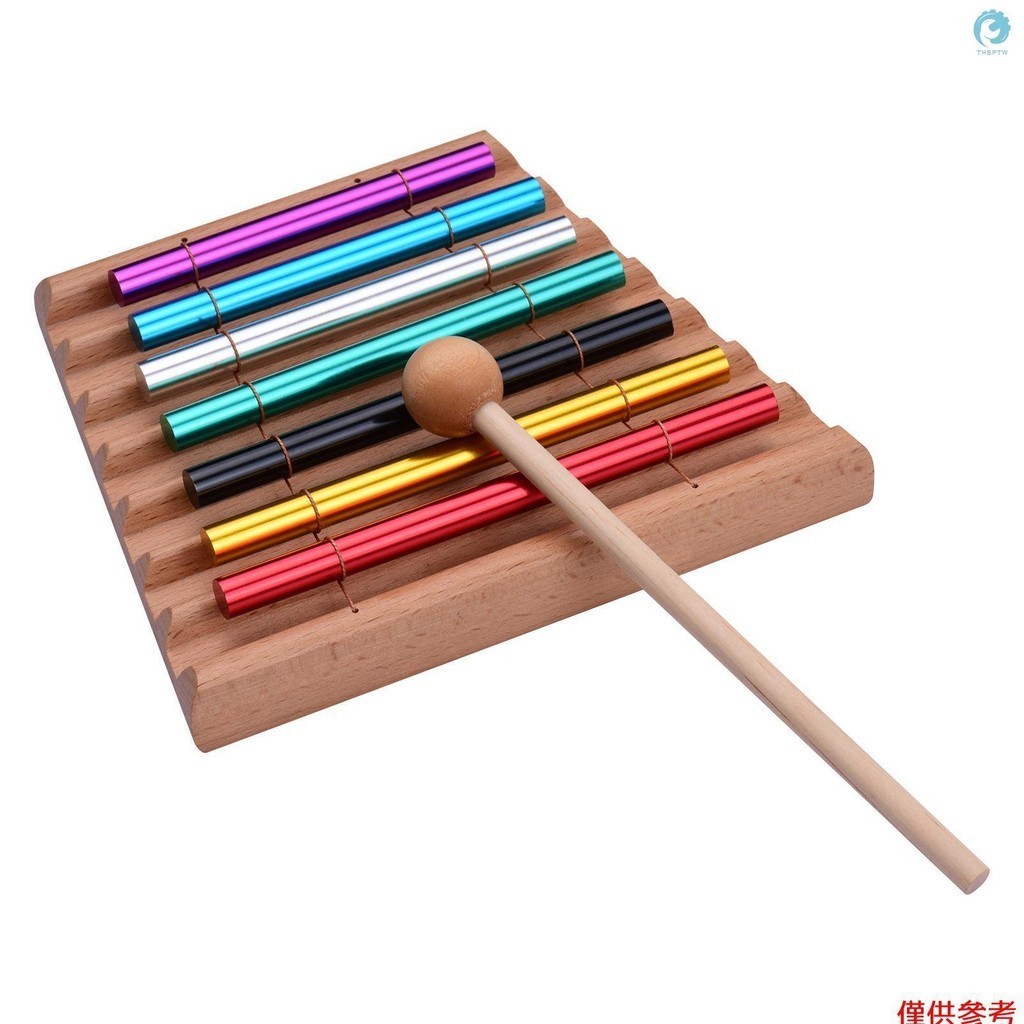 7 音桌面編鐘冥想編鐘彩色風鈴教育音樂打擊樂器帶木槌