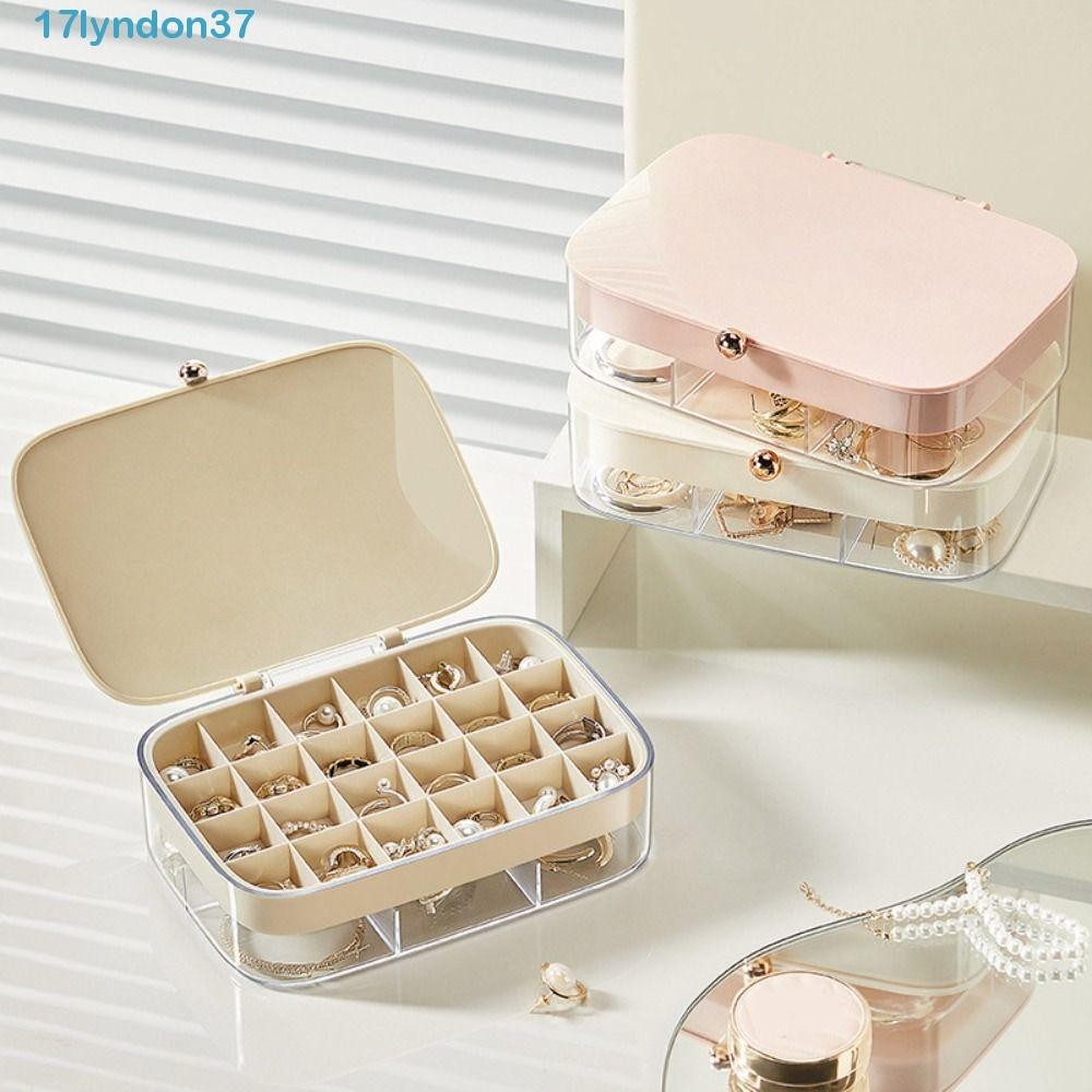 LYNDONB首飾收納盒,抗氧化雙層珠寶展示櫃,經久耐用防水大容量防塵珠寶盒收納盒禮品盒