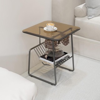 【新品-限時特價】沙發邊幾 簡易迷你小桌子 創意簡約角幾 陽臺玻璃小茶几 輕奢床頭邊桌 PFAI