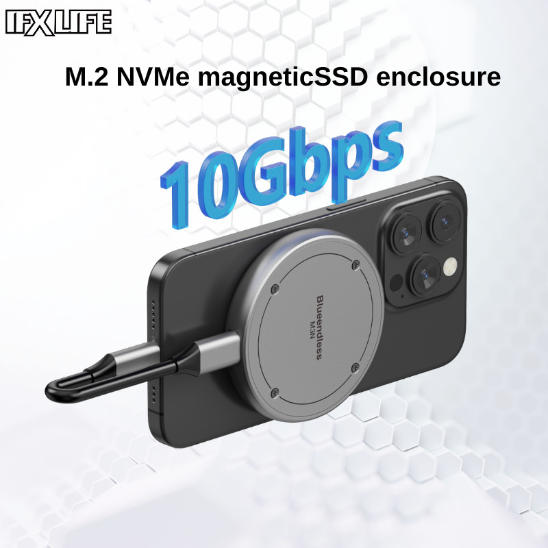 Ifxlife 磁性 M.2 2230/2242 NVMe SSD 外殼 Magsafe SSD 外殼,適用於 iPho