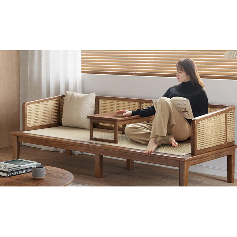 實木羅漢床新中式沙發客廳簡約現代小戶型藤編羅漢塌兩用沙發床