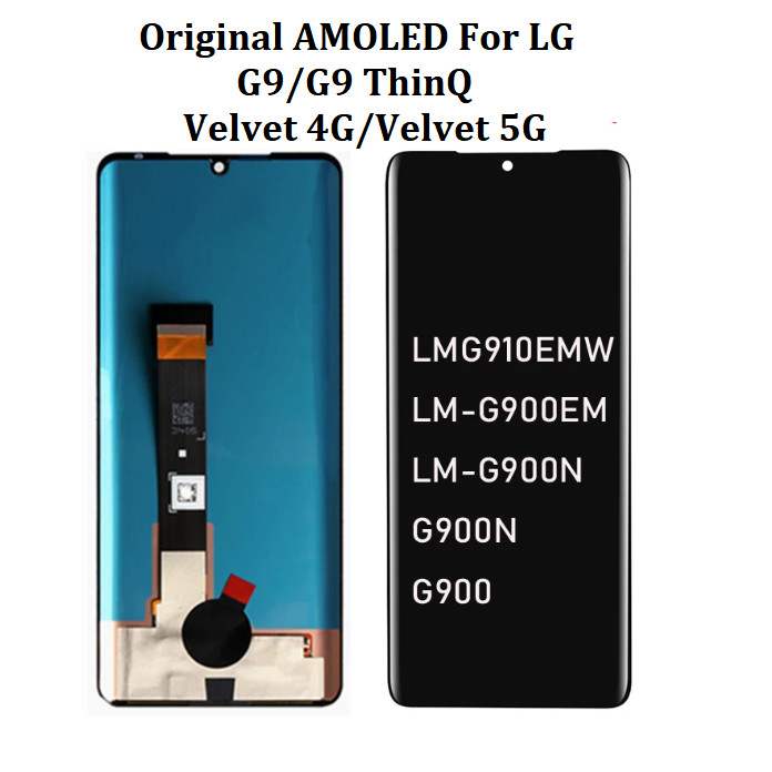原裝 AMOLED 適用於 LG G9 Thinq/G900 Velvet 4G 5G/G910 LCD 顯示屏帶觸摸屏