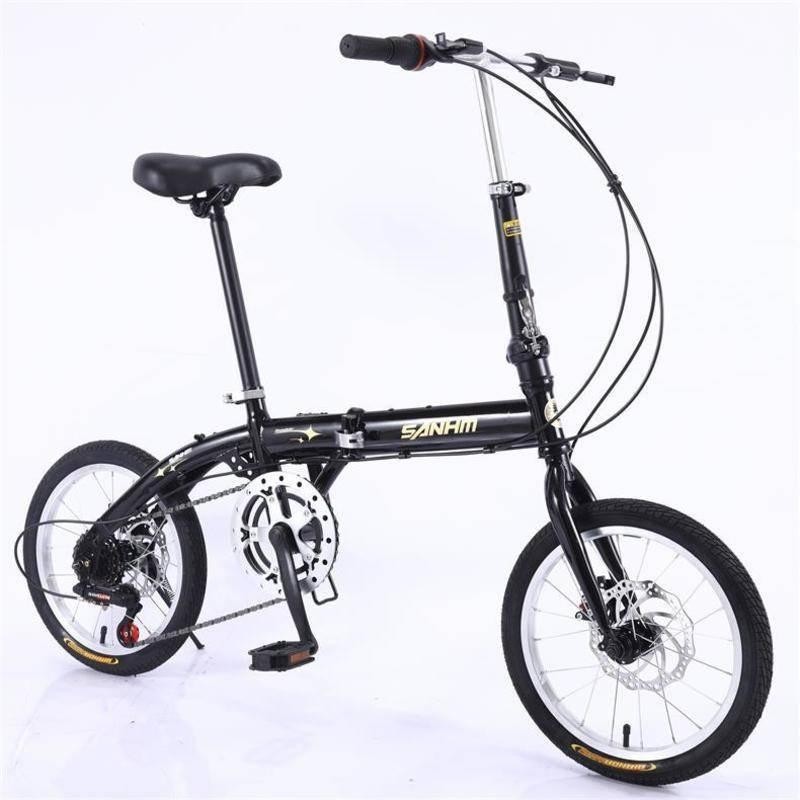一間U品閣折疊腳踏車 自行車 三河馬16寸折疊自行車 折疊自行車 腳踏車 代步車 成人學生變速車可擕式折疊車