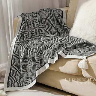 [人生大事生活館]波西米亞風沙發蓋毯飄窗毯針織毯民族風回字紋空調毯流蘇午睡毯子