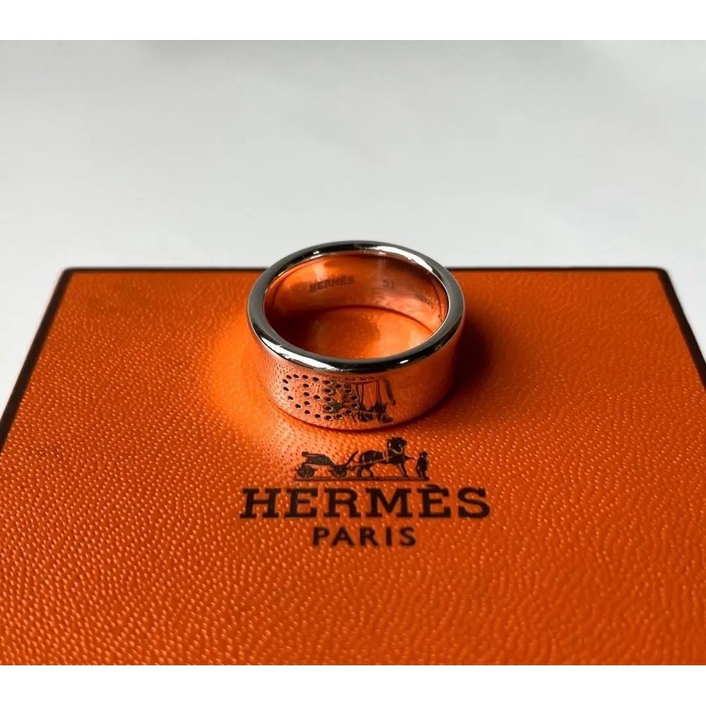 HERMES 愛馬仕 戒指 Profil 銀 10.5號 日本直送 二手