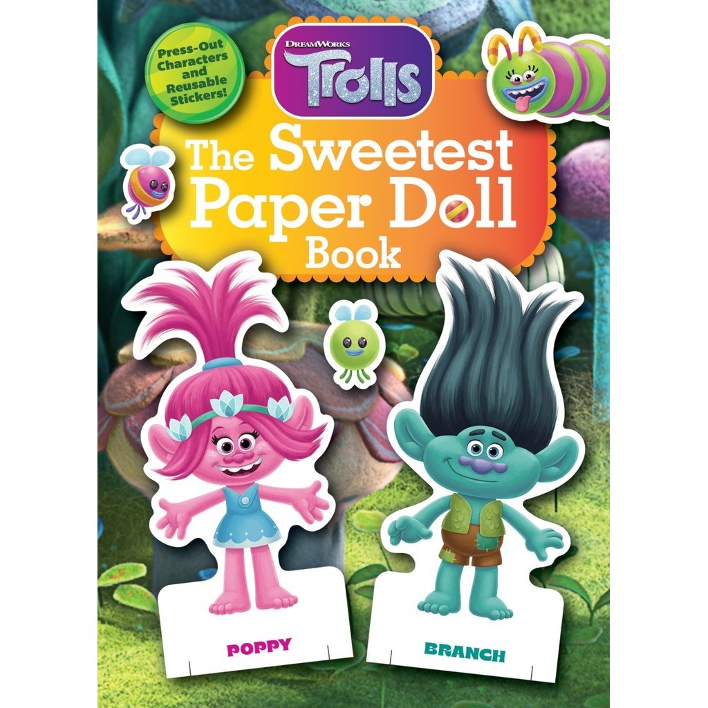 The Sweetest Paper Doll Book (DreamWorks Trolls)/Golden Books【禮筑外文書店】