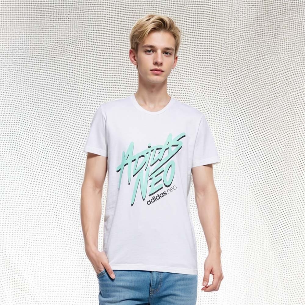 adidas 愛迪達 NEO 男 運動休閒圓領短袖T GL1193