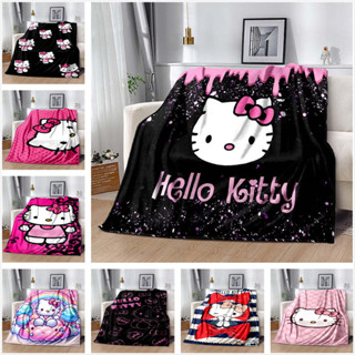 Hello Kitty 三麗鷗日本動漫法蘭絨毯子客廳沙發柔軟舒適毯子兒童臥室卡通 Hello Kitty 裝飾毯子生日禮