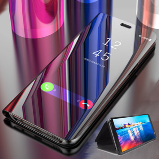 鏡面翻蓋手機殼 三星note10 lite鏡面保護殼note8全包防摔note9掀蓋皮套plus立式支架note5