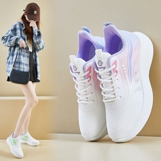 女士休閒運動鞋,時尚白色 Flyknit 運動鞋,夏季透氣跑鞋