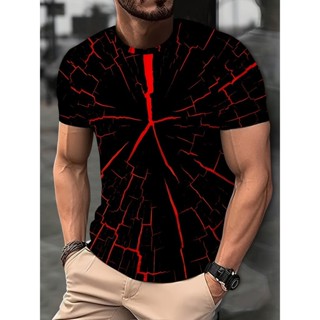 Crack 3D印花男士新奇短袖圓領t恤夏季街頭服飾