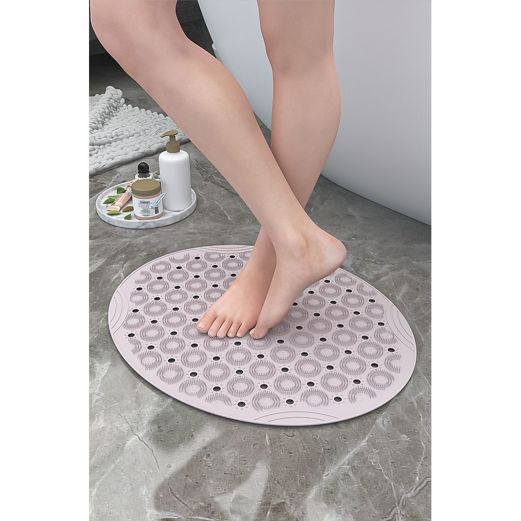浴室防滑矽膠墊淋浴房腳底按摩墊家用洗澡地墊衛生間沐浴防摔腳墊