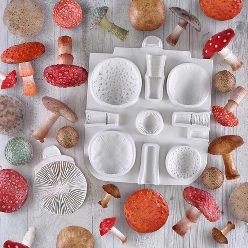 巨大的蘑菇矽膠軟糖模具婚禮蛋糕裝飾工具蛋糕模具烘焙巧克力樹脂模具(顏色隨機)