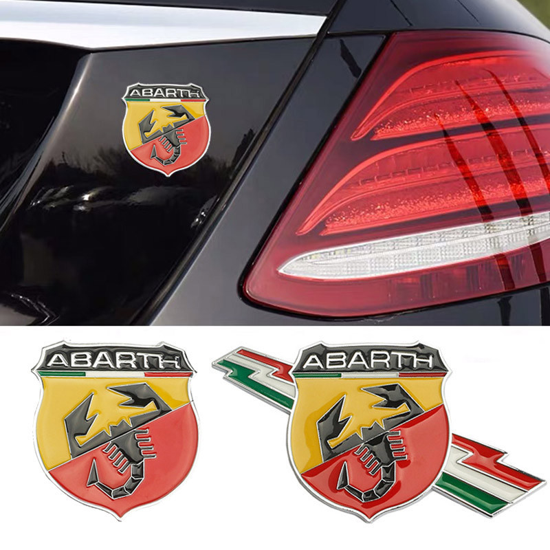 汽車後備箱標誌貼紙汽車車身側面徽章貼花適用於 Abarth 595 500 695 124Spider Fiat500