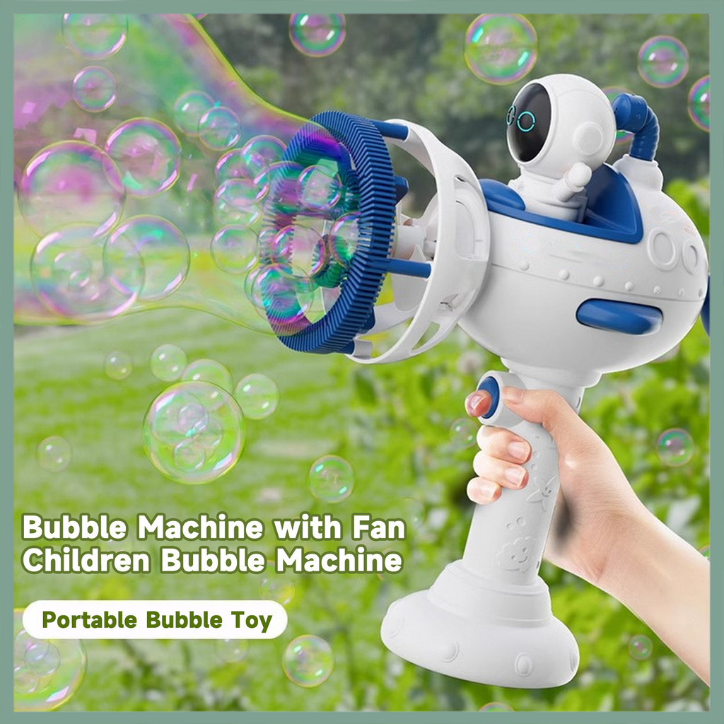 【Wx】兒童泡泡機可拆卸宇航員公仔宇宙飛船手持風扇自動泡泡機玩具男孩女孩生日禮物