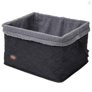 Uurig)寵物汽車安全座椅狗床防水設計寵物沙發汽車和所有季節防刮堅固安全帶舒適方便安裝定位寵物主人黑色